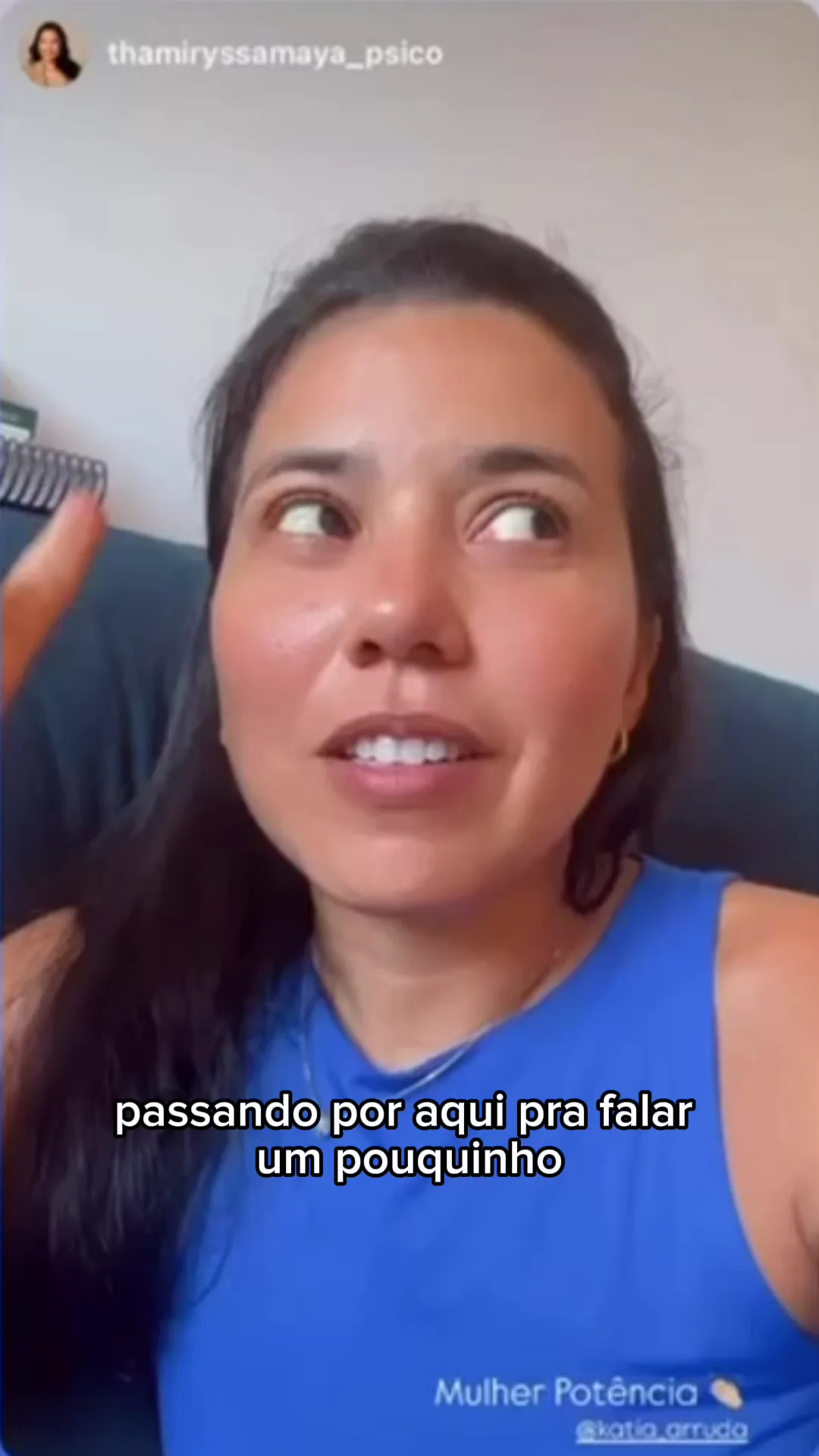 Participante compartilhando sua experiência no Mulher Potência